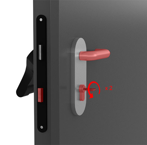 Serrure Antipanique fonction B - verrouillée x 2