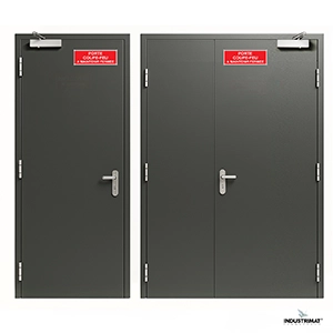 porte coupe feu métallique en un et deux vantaux